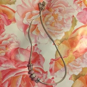 Silver Beaded Necklace NWOT